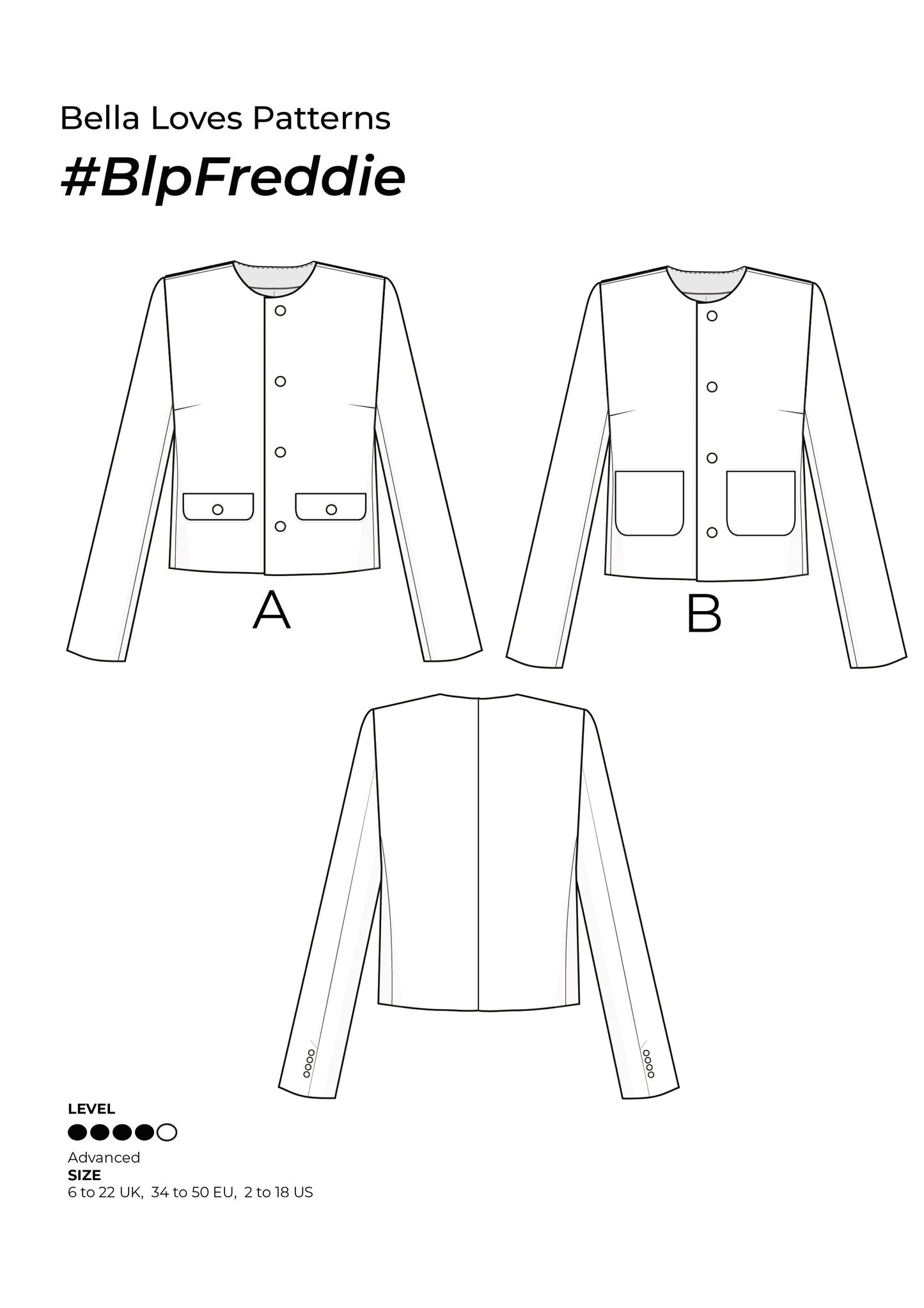 FREDDIE JACKET – PDF SEWING PATTERN - Bella loves patterns