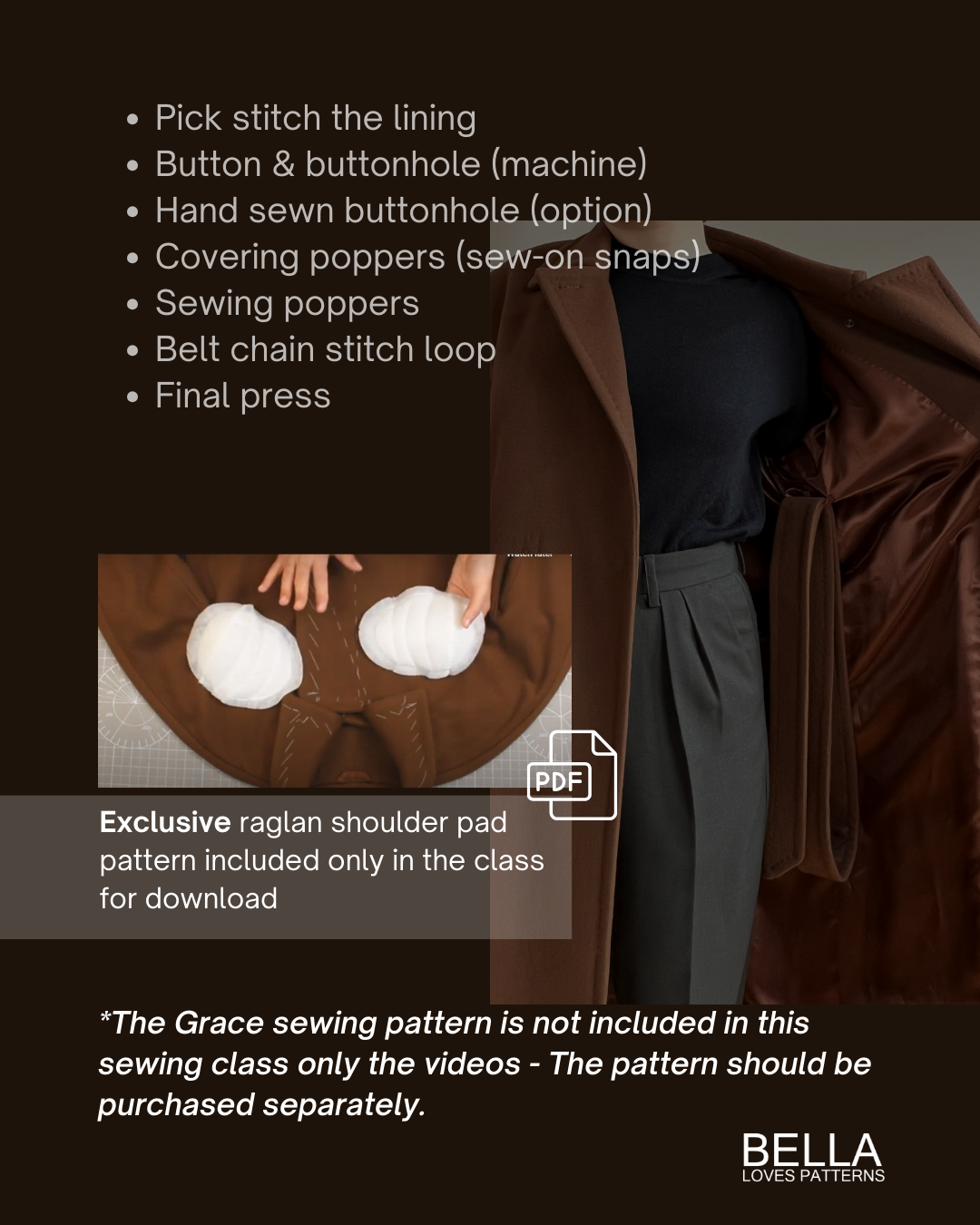 GRACE COAT – PDF SEWING PATTERN - Bella loves patterns