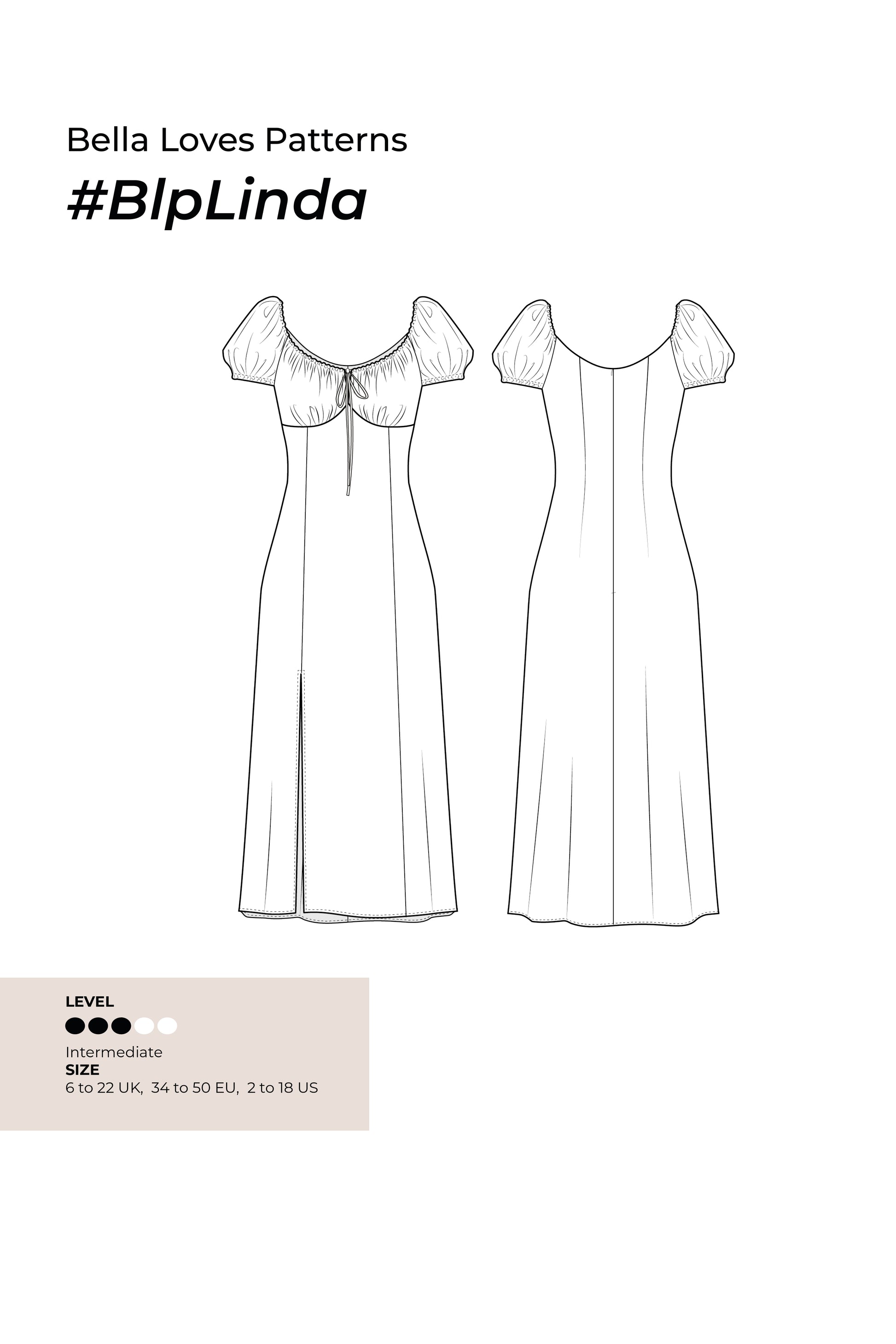 LINDA DRESS – PDF SEWING PATTERN - Bella loves patterns