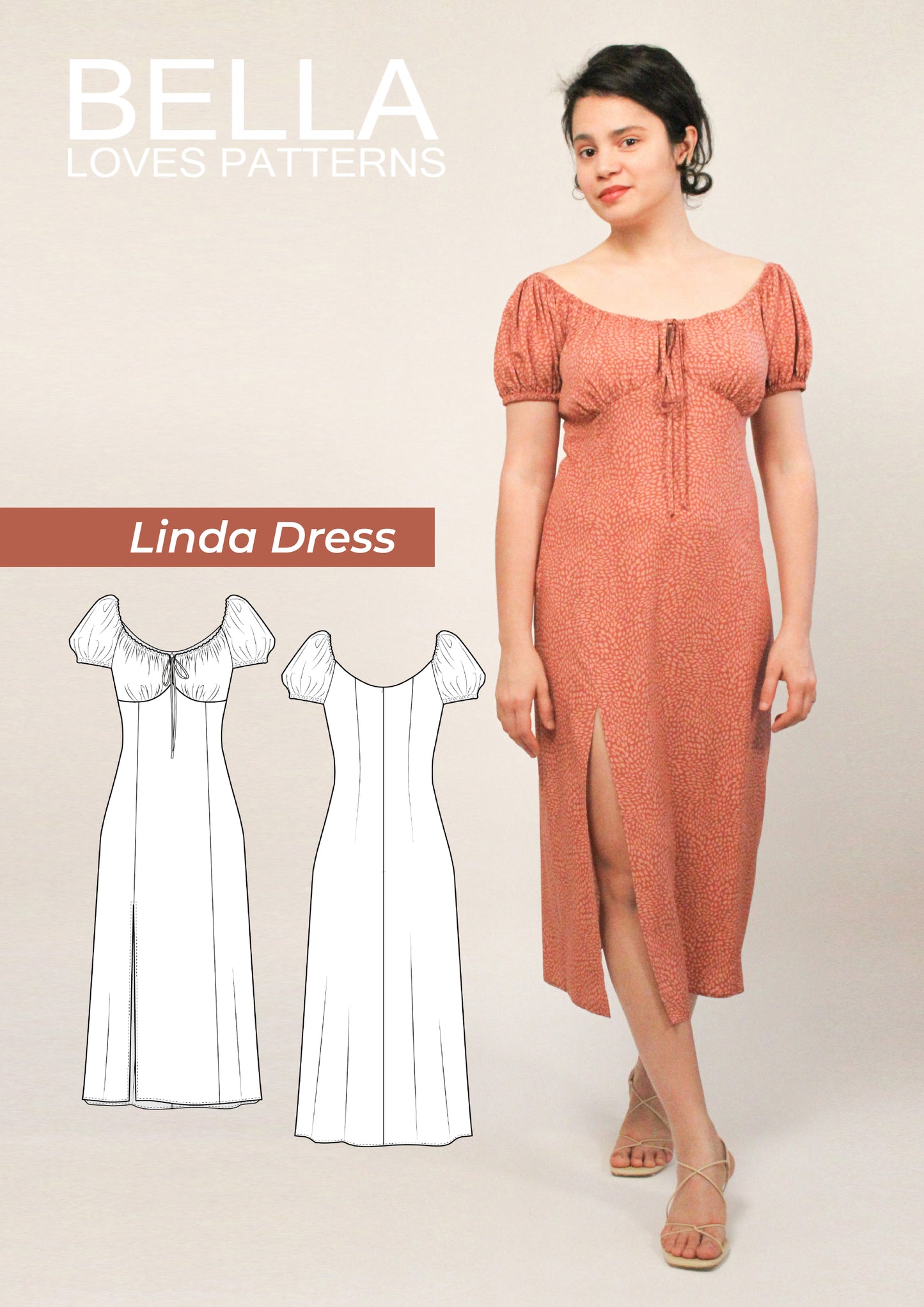 LINDA DRESS – PDF SEWING PATTERN - Bella loves patterns