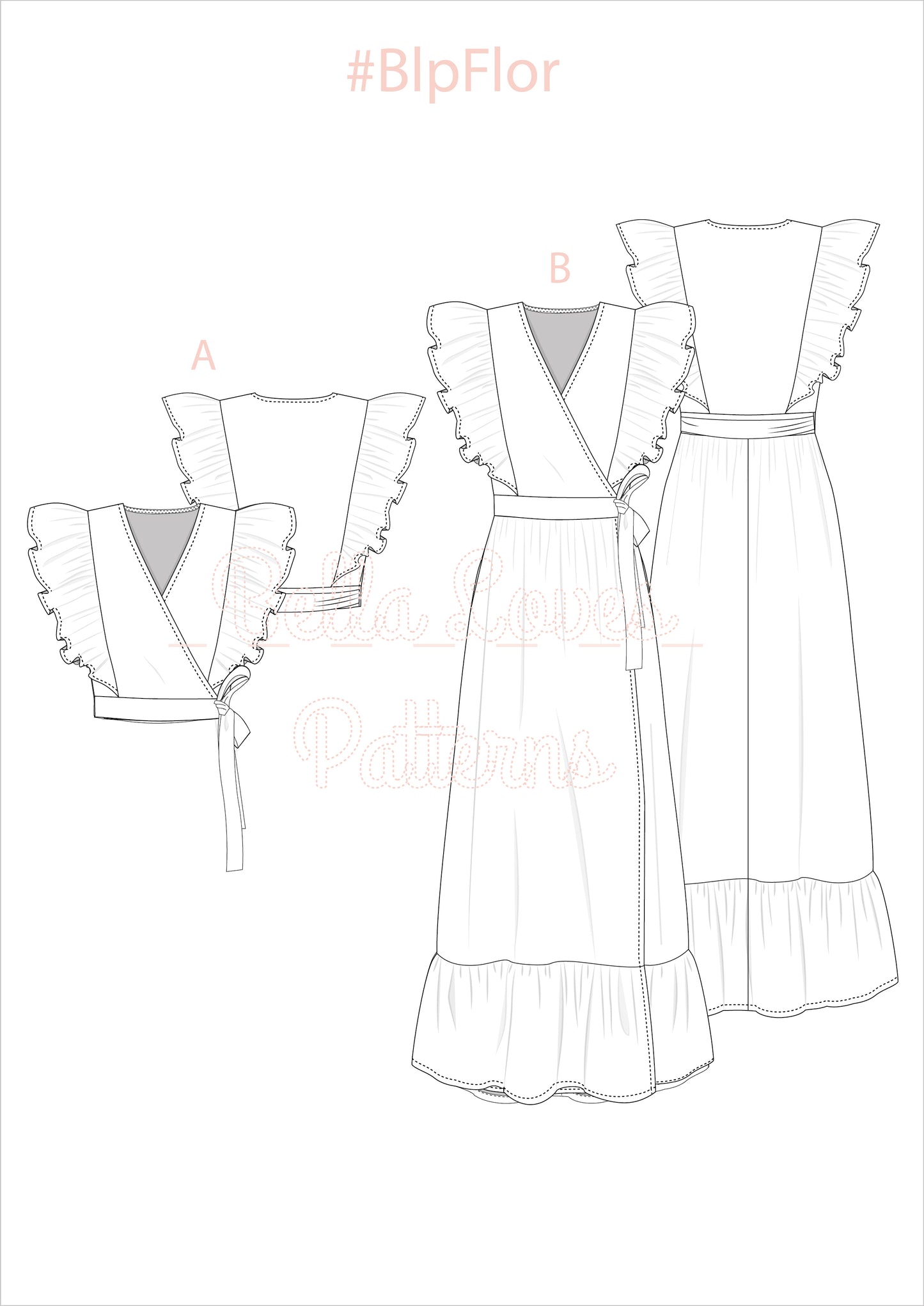 FLOR DRESS & CROPPED TOP - PDF SEWING PATTERN - Bella loves patterns