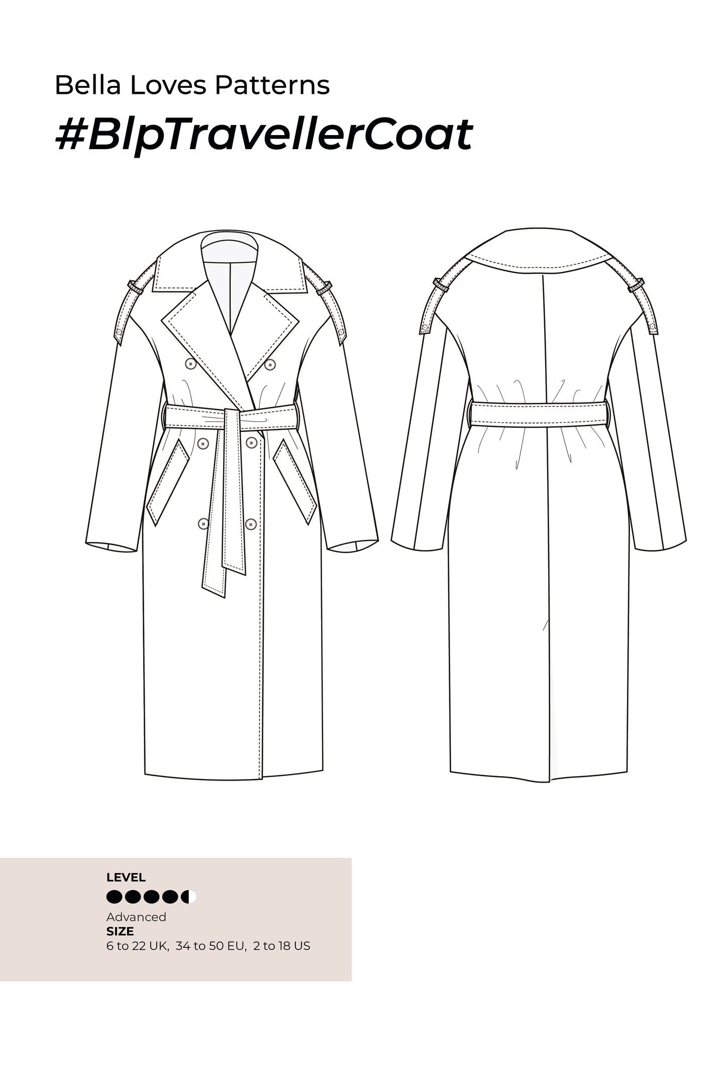 TRAVELLER COAT – PDF SEWING PATTERN - Bella loves patterns